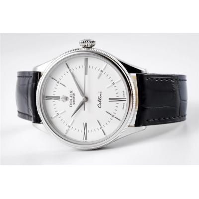 Cellini 50509 Cal A3132 Automatic Mens Watch Best Edition 39mm Steel Case White Dial Black Leather Strap