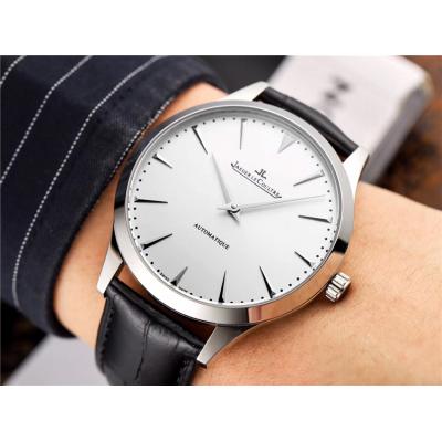 Replica Master Ultra Thin A21j Automatic Movement Mens Watch White Dial Leather Strap E36