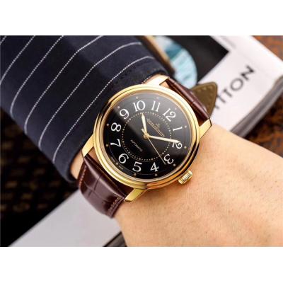 Replica Master Ultra Thin A21j Automatic Movement Mens Watch Black Dial Leather Strap E37