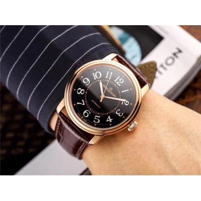 Replica Master Ultra Thin A21j Automatic Movement Mens Watch Black Dial Leather Strap E37