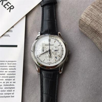 Replica Master Japan VK Quartz Chronograph Movement Mens Watch White Dial Leather Strap E38