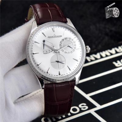 Replica Master Ultra Thin A21j Automatic Movement Mens Watch White Dial Diamonds Case Leather Strap A E43