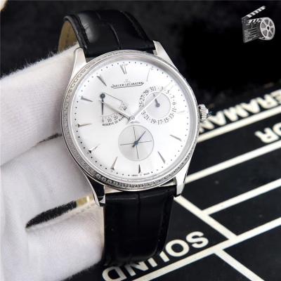 Replica Master Ultra Thin A21j Automatic Movement Mens Watch White Dial Diamonds Case Leather Strap A E43