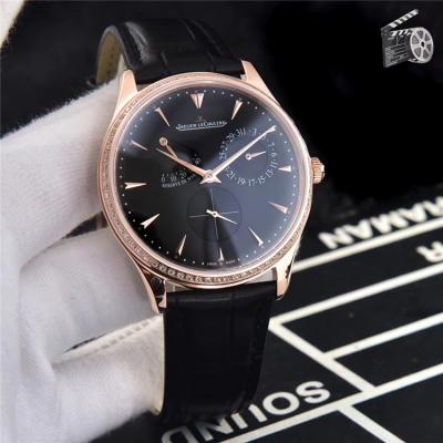 Replica Master Ultra Thin A21j Automatic Movement Mens Watch White Dial Diamonds Case Leather Strap A E43