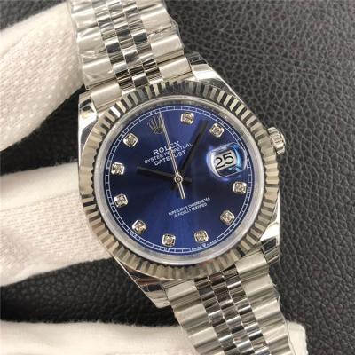 EWF Datejust 41 126334 A3235 Automatic Mens Watch Blue Diamonds Dial SS Jubilee Bracelet Best Edition