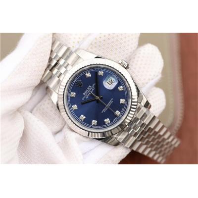 EWF Datejust 41 126334 A3235 Automatic Mens Watch Blue Diamonds Dial SS Jubilee Bracelet Best Edition