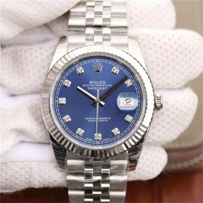 EWF Datejust 41 126334 A3235 Automatic Mens Watch Blue Diamonds Dial SS Jubilee Bracelet Best Edition