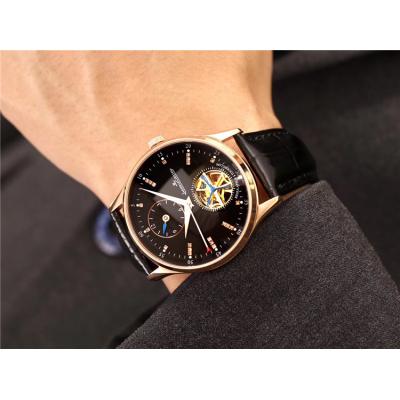 Replica Master Grande Tradition A21j Automatic Movement Mens Watch Black Tourbillon Dial Leather Strap E54