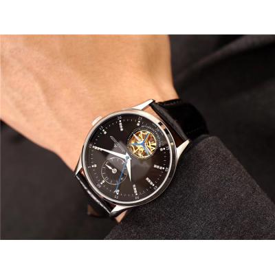 Replica Master Grande Tradition A21j Automatic Movement Mens Watch Black Tourbillon Dial Leather Strap E54