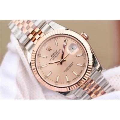 EWF Datejust 41 126331 A3235 Automatic Mens Watch Tow Tone RG Champagne Stick Dial SS Jubilee Bracelet Best Edition