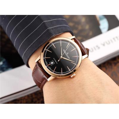 Replica Master Ultra Thin A21j Automatic Movement Mens Watch Black Dial Leather Strap E57