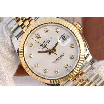 EWF Datejust 41 126331 A3235 Automatic Mens Watch Tow Tone YG  MOP Diamonds Dial SS Jubilee Bracelet Best Edition