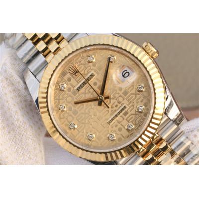 EWF Datejust 41 126331 A3235 Automatic Mens Watch Tow Tone YG  Champagne Diamonds Dial SS Jubilee Bracelet Best Edition