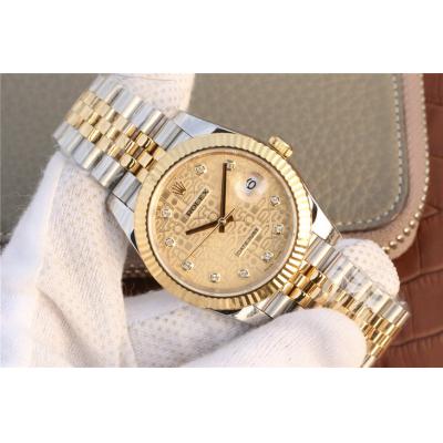 EWF Datejust 41 126331 A3235 Automatic Mens Watch Tow Tone YG  Champagne Diamonds Dial SS Jubilee Bracelet Best Edition