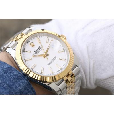 EWF Datejust 41 126331 A3235 Automatic Mens Watch Tow Tone YG  White Stick Dial SS Jubilee Bracelet Best Edition