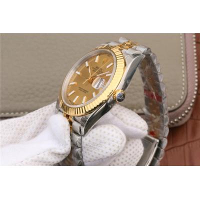 EWF Datejust 41 126331 A3235 Automatic Mens Watch Tow Tone YG  Champagne Stick Dial SS Jubilee Bracelet Best Edition