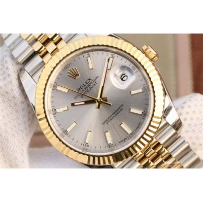 EWF Datejust 41 126331 A3235 Automatic Mens Watch Tow Tone YG  Silver Stick Dial SS Jubilee Bracelet Best Edition