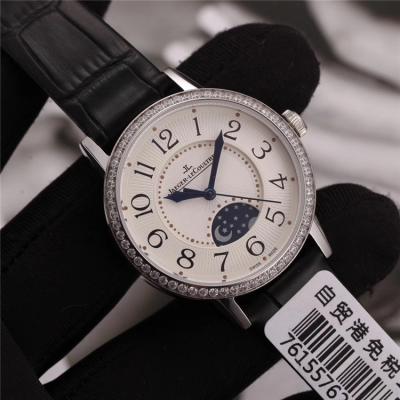 Replica Rendez-Vous Swiss Quartz Movement Womens Watch White Dial Diamonds Case Leather Strap A E83