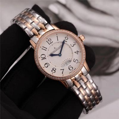 Replica Rendez-Vous Swiss Quartz Movement Womens Watch White Dial Diamonds Case Two Tone Rose Gold B E83