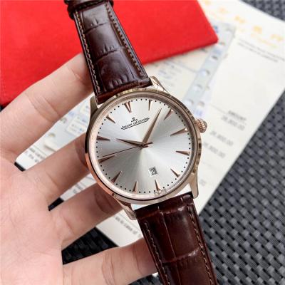 Replica Master Ultra Thin A21j Automatic Movement Mens Watch Silver Dial Leather Strap E90