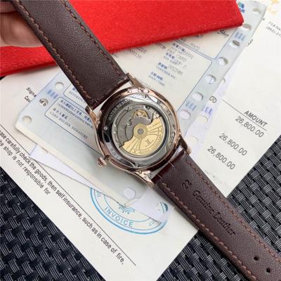 Replica Master Ultra Thin A21j Automatic Movement Mens Watch Silver Dial Leather Strap E90