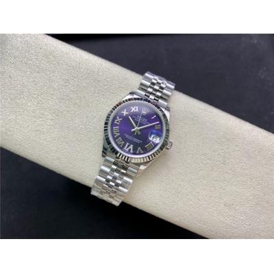 EWF Datejust 31 278273 A2688 Automatic Womens Watch Purple Roman VI Diamonds Dial SS Jubilee Bracelet  Best Edition