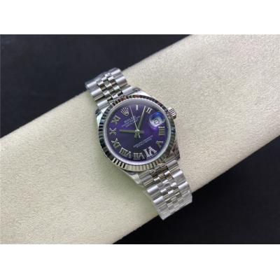 EWF Datejust 31 278273 A2688 Automatic Womens Watch Purple Roman VI Diamonds Dial SS Jubilee Bracelet  Best Edition