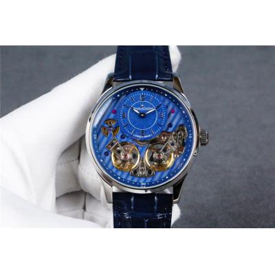 Replica Duomètre A21j Automatic Movement Mens Watch Double Tourbillon Dial Leather Strap E103