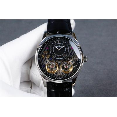 Replica Duomètre A21j Automatic Movement Mens Watch Double Tourbillon Dial Leather Strap E103