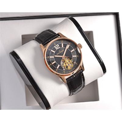 Replica Master Ultra Thin A21j Automatic Movement Mens Watch Black Dial Leather Strap A E110