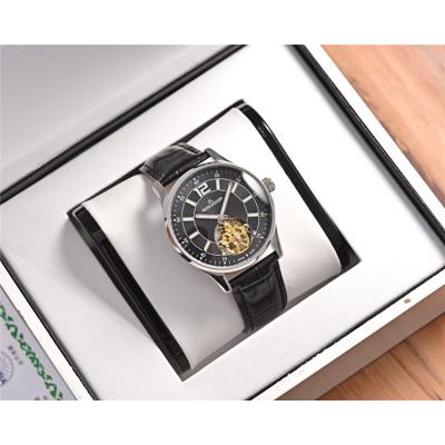 Replica Master Ultra Thin A21j Automatic Movement Mens Watch Black Dial Leather Strap A E110