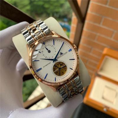 Replica Master Ultra Thin A21j Automatic Movement Mens Watch White Dial Two Tone Rose Gold E114