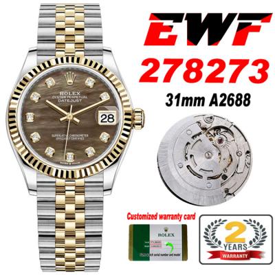 EWF Datejust 31 278273 A2688 Automatic Womens Watch Two Tone YG  MOP Diamonds Dial SS Jubilee Bracelet  Best Edition