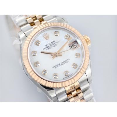 EWF Datejust 31 278271 A2688 Automatic Womens Watch Two Tone RG MOP Diamonds Dial SS Jubilee Bracelet  Best Edition