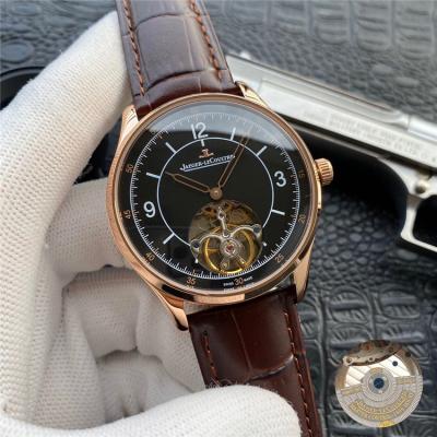 Replica Master Ultra Thin A21j Automatic Movement Mens Watch Black Dial Leather Strap A E128