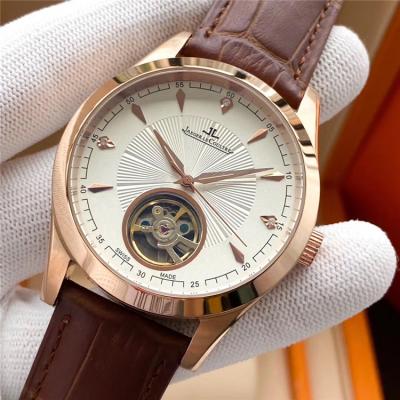 Replica Master A21j Automatic Movement Mens Watch White Tourbillon Dial Leather Strap E154