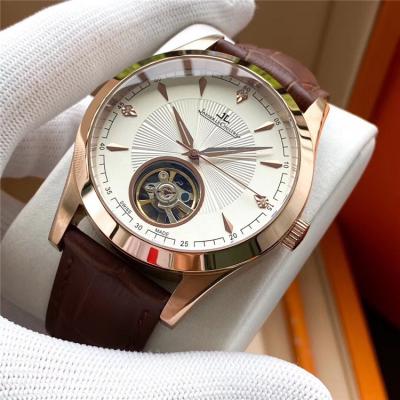 Replica Master A21j Automatic Movement Mens Watch White Tourbillon Dial Leather Strap E154