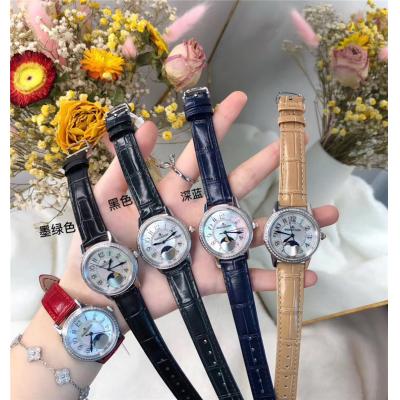 Replica Rendez-Vous Swiss Quartz Movement Womens Watch MOP Dial Diamonds Case Leather Strap A E157