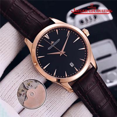 Replica Master Ultra Thin A21j Automatic Movement Mens Watch Black Dial Leather Strap B E165