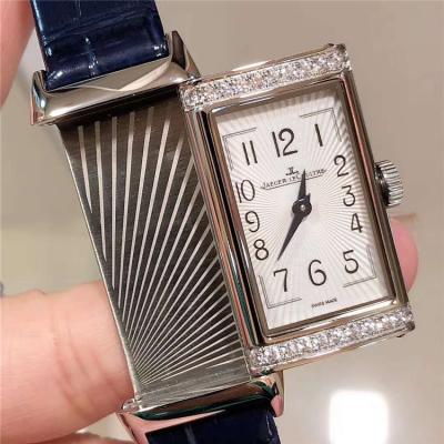 Replica Reverso Ronda Movement Mens Watch White Dial Diamonds Case Leather Strap E173