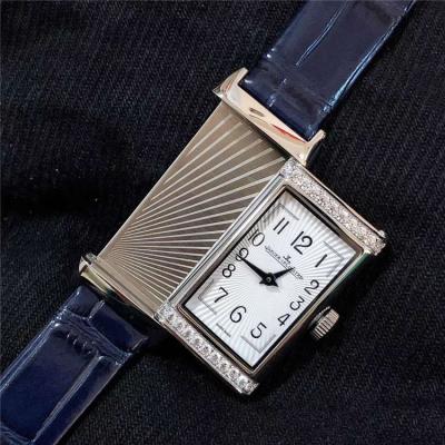 Replica Reverso Ronda Movement Mens Watch White Dial Diamonds Case Leather Strap E173