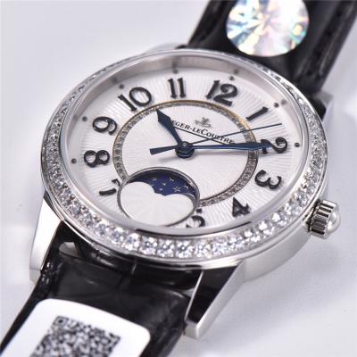 Replica Rendez-Vous Swiss Quartz Movement Womens Watch White Dial Diamonds Case Leather Strap C E174