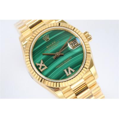 EWF Datejust 31 278278MLRDP A2688 Automatic Womens Watch Malachite Diamond Dial SS Presidential Bracelet Best Edition