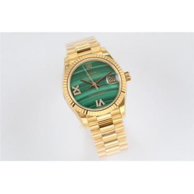 EWF Datejust 31 278278MLRDP A2688 Automatic Womens Watch Malachite Diamond Dial SS Presidential Bracelet Best Edition