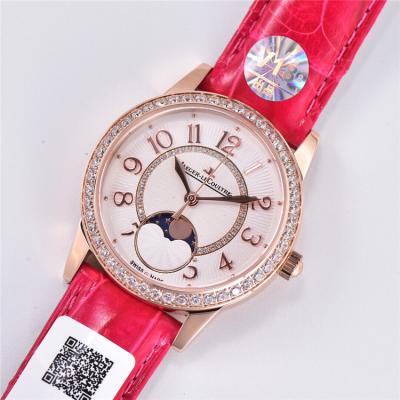 Replica Rendez-Vous Swiss Quartz Movement Womens Watch White Dial Diamonds Case Leather Strap D E174