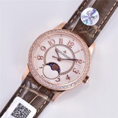 Replica Rendez-Vous Swiss Quartz Movement Womens Watch White Dial Diamonds Case Leather Strap D E174