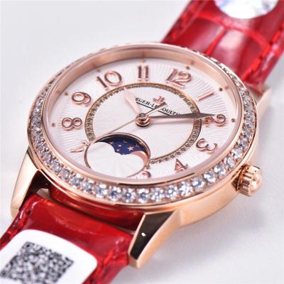 Replica Rendez-Vous Swiss Quartz Movement Womens Watch White Dial Diamonds Case Leather Strap D E174