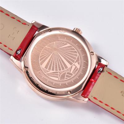 Replica Rendez-Vous Swiss Quartz Movement Womens Watch White Dial Diamonds Case Leather Strap D E174