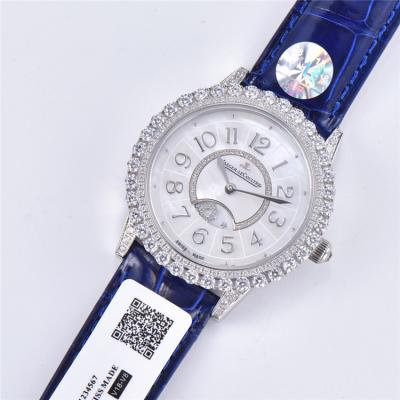 Replica Rendez-Vous Swiss Quartz Movement Womens Watch MOP Dial Diamonds Case Leather Strap B E175