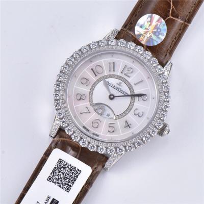 Replica Rendez-Vous Swiss Quartz Movement Womens Watch MOP Dial Diamonds Case Leather Strap B E175